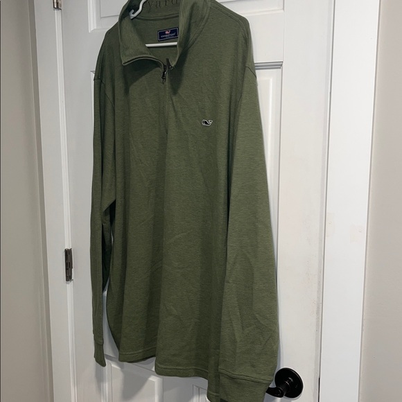 Vineyard Vines Saltwater Quarter Zip in Green Size 2XT - Picture 2 of 7
